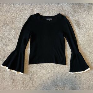 Matty M Knitted Bell Sleeve Shirt with White Trim